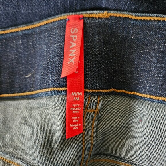 Spanx Clean Indigo Bootcut Trouser Jeans Women Size Medium Denim Stretch Shaping - Picture 10 of 13